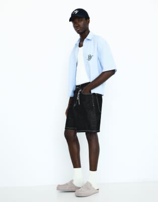 Bershka - Short en jean - Noir