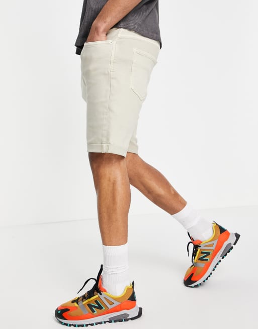 Bershka - Short en jean super ajusté - Écru