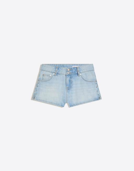 Bershka - Short imprimé en jean - Bleu clair, 4 de 4