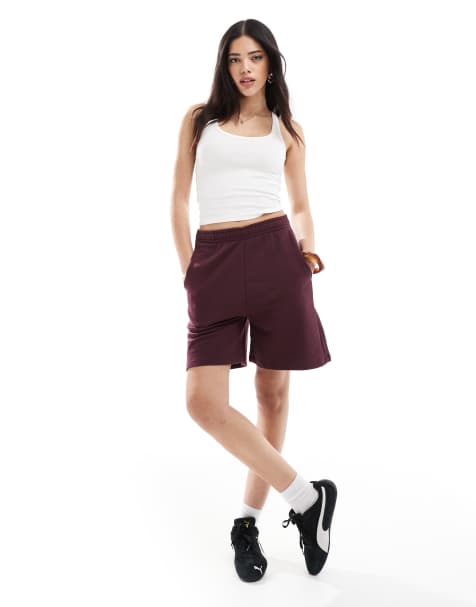 Bershka - Short molletonné long - Bordeaux - view 1