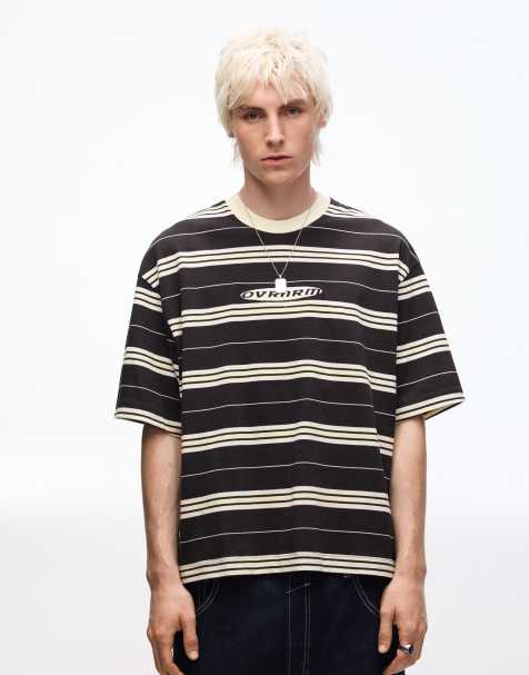 Bershka Short sleeve boxy print t-shirt in grey - view 1