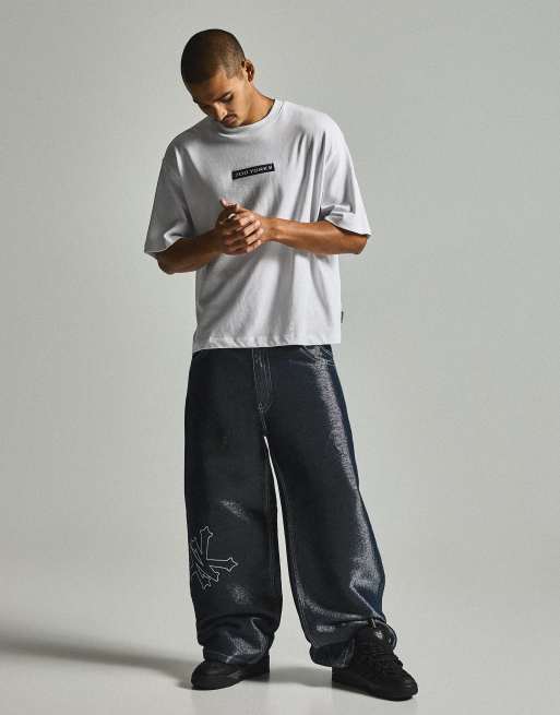 Bershka Short sleeve boxy zoo york print t-shirt in white, 3 of 6