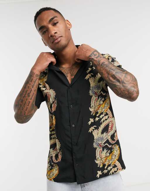 Dragon Print Short Sleeve Shirt