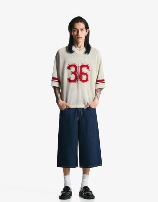 Bershka Short sleeve mesh sports t-shirt in white | ASOS