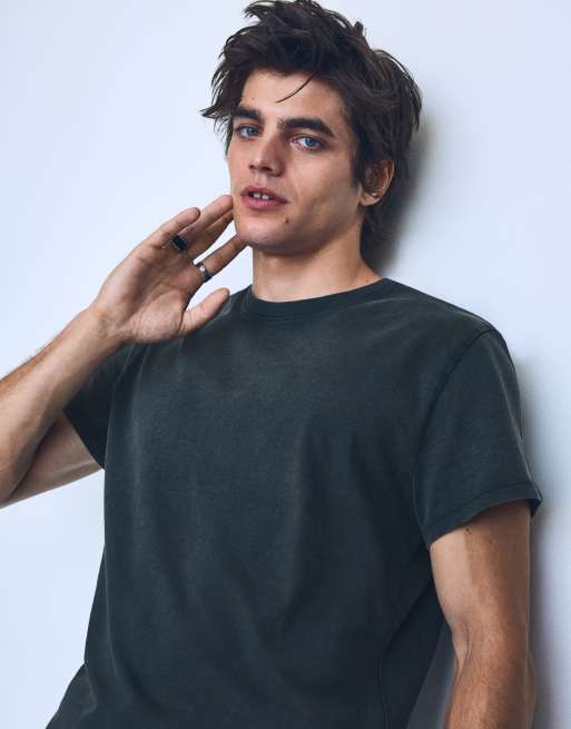 Bershka Short sleeve t-shirt in dark blue, 3 of 4