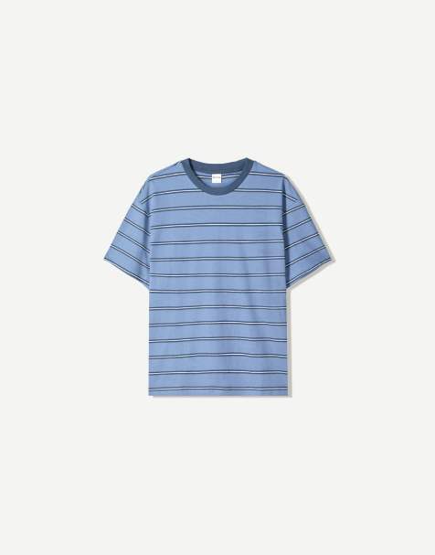 Bershka short sleeve t-shirt in denim blue - view 1