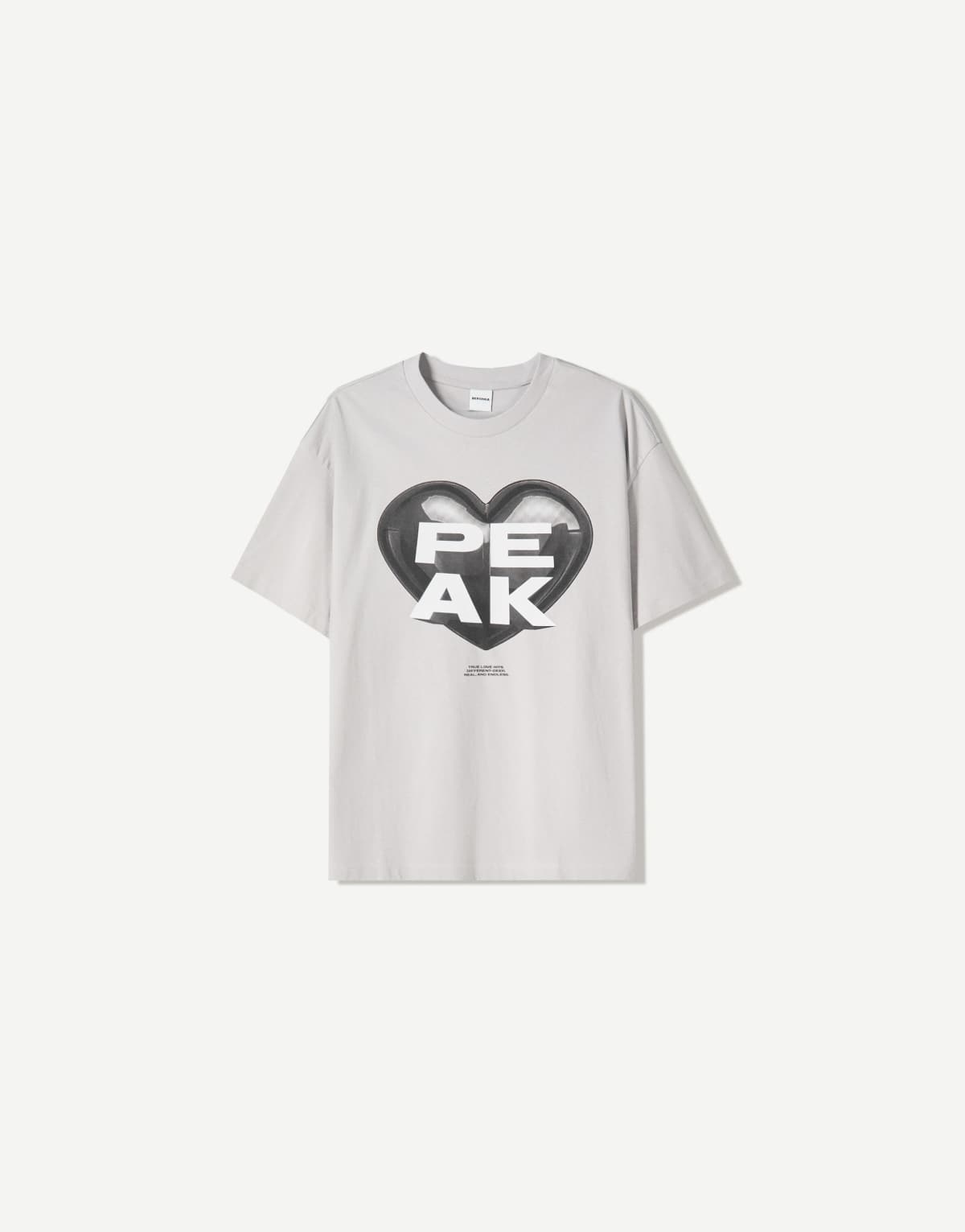 Bershka short sleeve t-shirt with print in grey