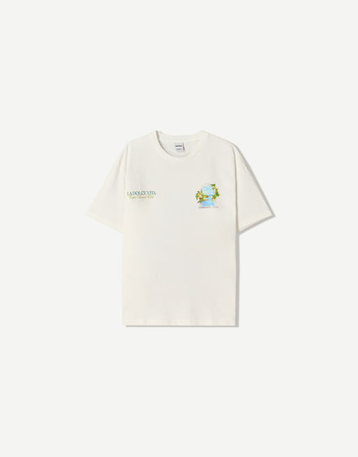 【BERSHKA】SHORT SLEEVE Tシャツ ベルシュカ ベルシュカ Bershka Tシャツ カットソー 半袖 ビジュー 赤