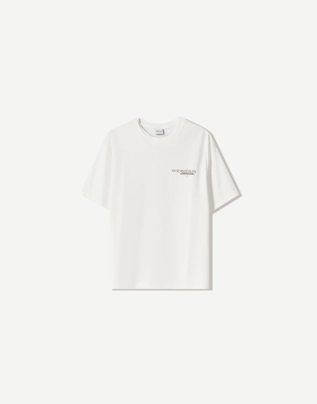 Bershka short sleeve t-shirt with print in white