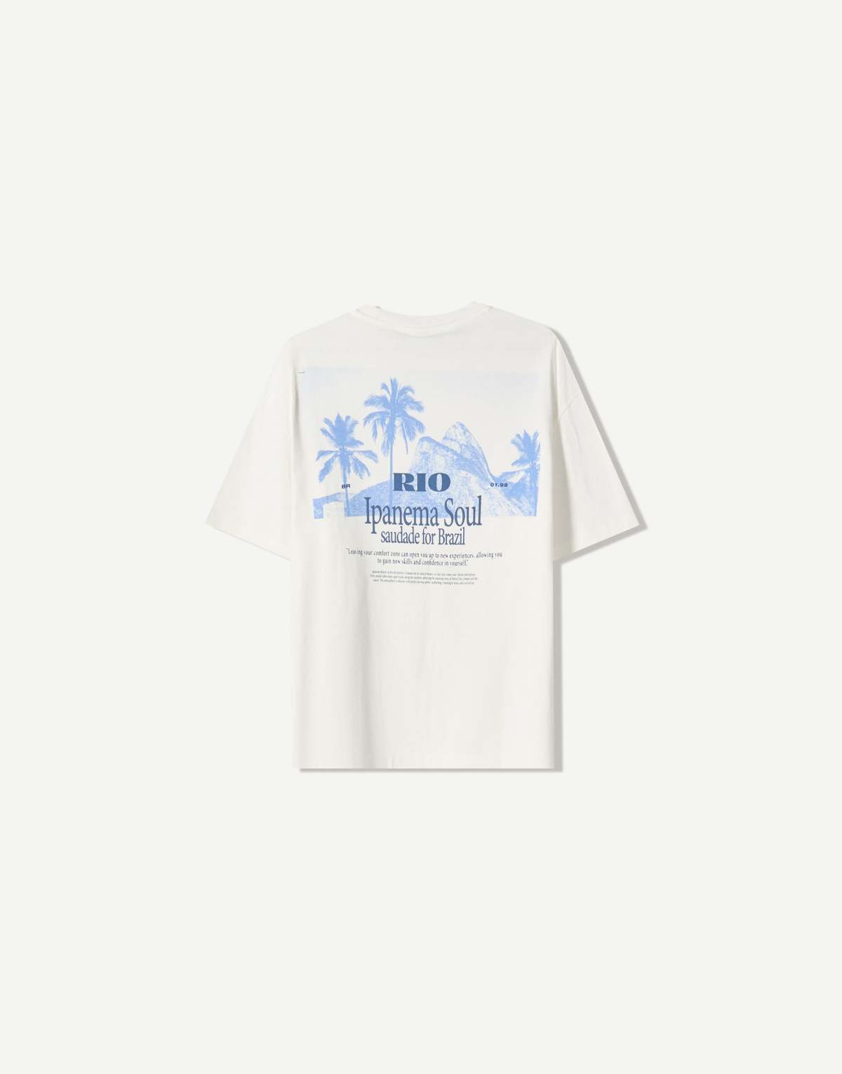 Bershka short sleeve t-shirt with print in white