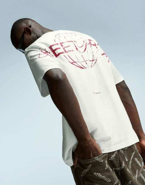 Bershka Short sleeve t-shirt with print in white - view 1