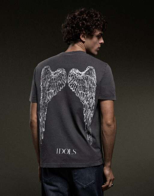 Bershka Short sleeve yungblud print t-shirt in black, 3 of 5