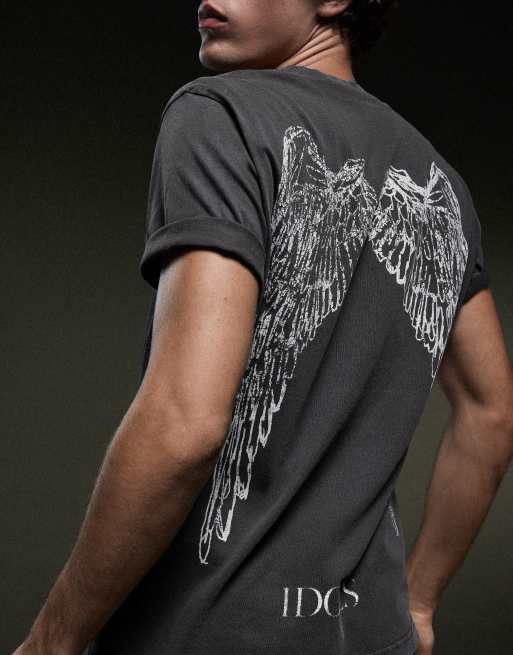 Bershka Short sleeve yungblud print t-shirt in black, 4 of 5