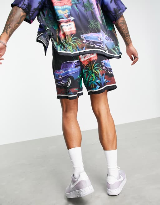 Bershka – Shorts in Schwarz mit Motel-Aufdruck, Kombiteil, 2 von 4
