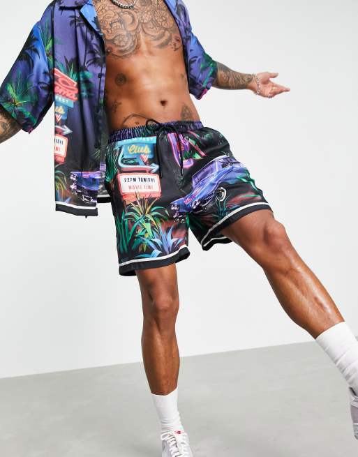 Bershka – Shorts in Schwarz mit Motel-Aufdruck, Kombiteil, 4 von 4