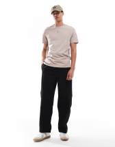 Bershka smart wide leg trackies in black