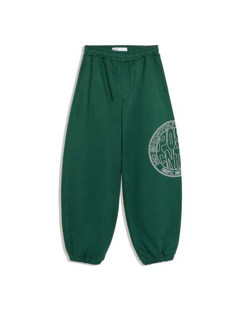 Bershka Side print joggers in green