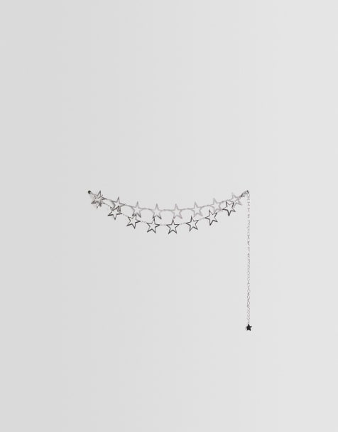 Bershka – Silverfärgat skärp med stjärndesign - view 1