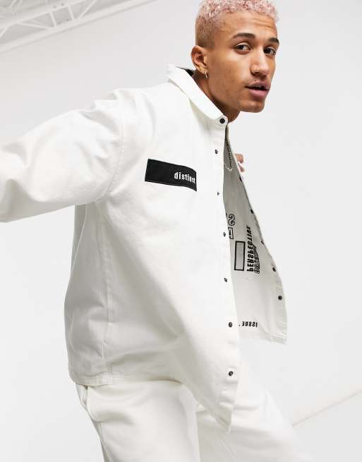 Bershka simulation overshirt in white