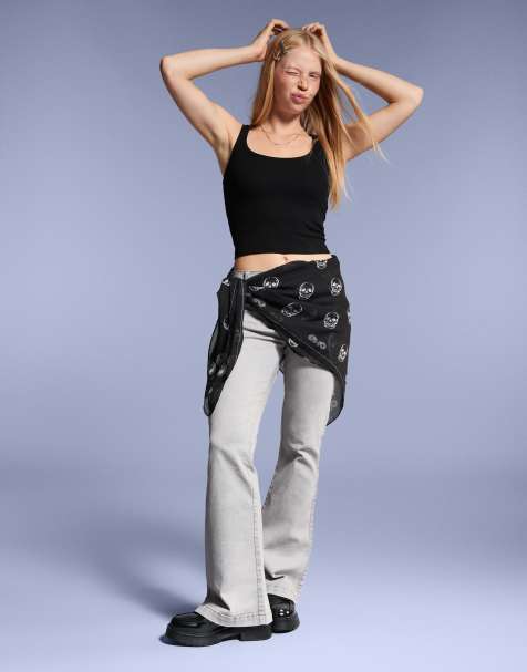 Bershka - Sjaal met print in zwart - view 1