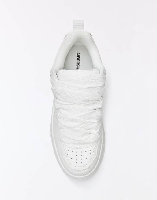 Bershka - Skate sneakers met dikke zool in wit, 6 van 7