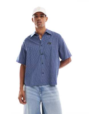 skater checked shirt in blue