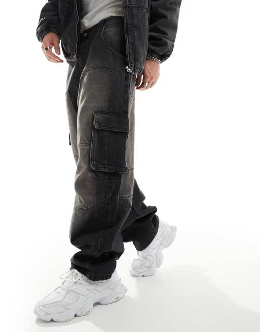 Cargo Pants Bershka Pantaloncini Uomo Baggy Jeans Uomo Jeans Neri