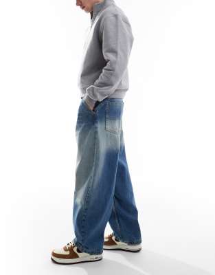 【BERSHKA】skater jeans ベルシュカ バギーデニム Bershka skater denim cargo jeans in blue | ASOS