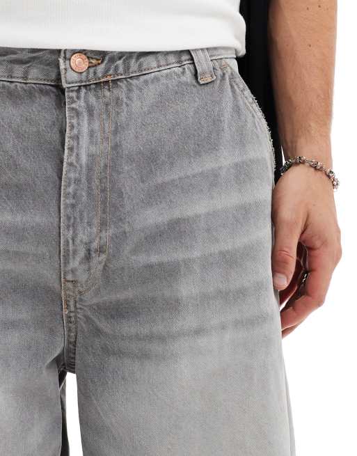 Bershka｜Jeans skater スケータージーンズ Bershka skater fit jeans in washed gray | ASOS