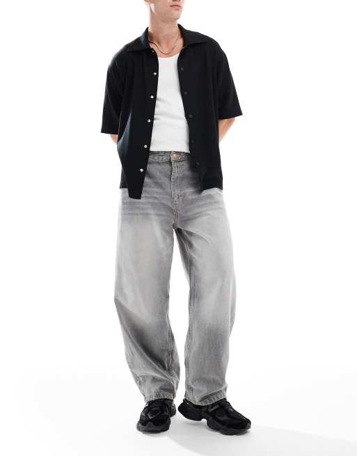 Bershka skater fit jeans in washed gray | ASOS