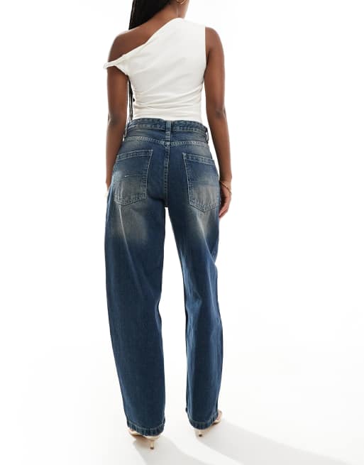 Bershka skater jeans in dark wash | ASOS