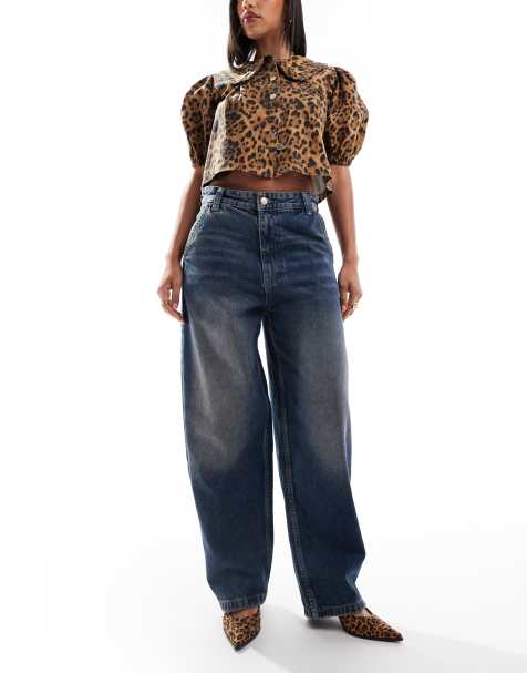 Bershka skater jeans in dark wash - view 1