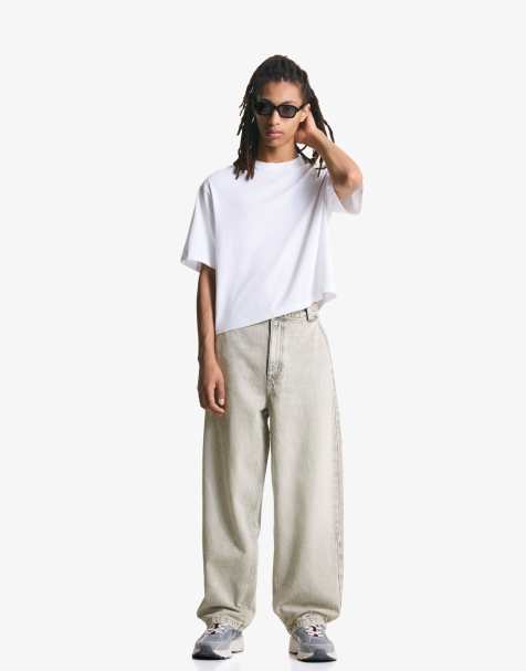 Bershka - Skater jeans in lichtgrijs - view 1