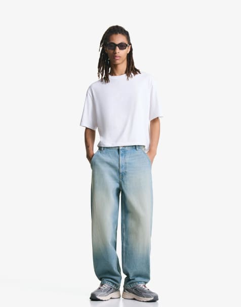 Bershka Skater jeans in mid blue - view 1