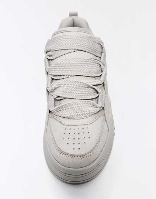 Bershka – Skater-Schuhe in Grau mit dicker Sohle, 6 von 7