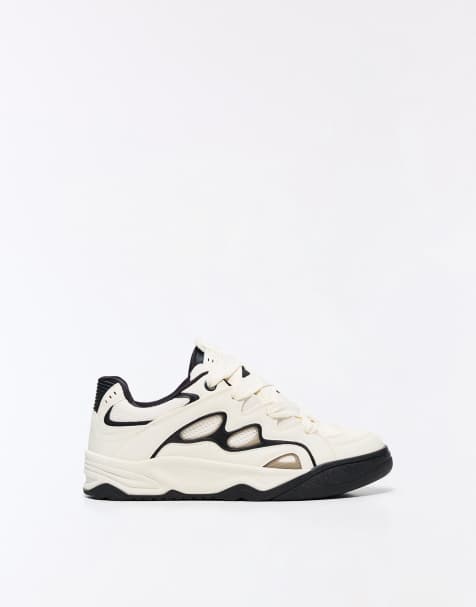 Bershka – Skater-Schuhe in Weiß mit dicker Sohle - view 1