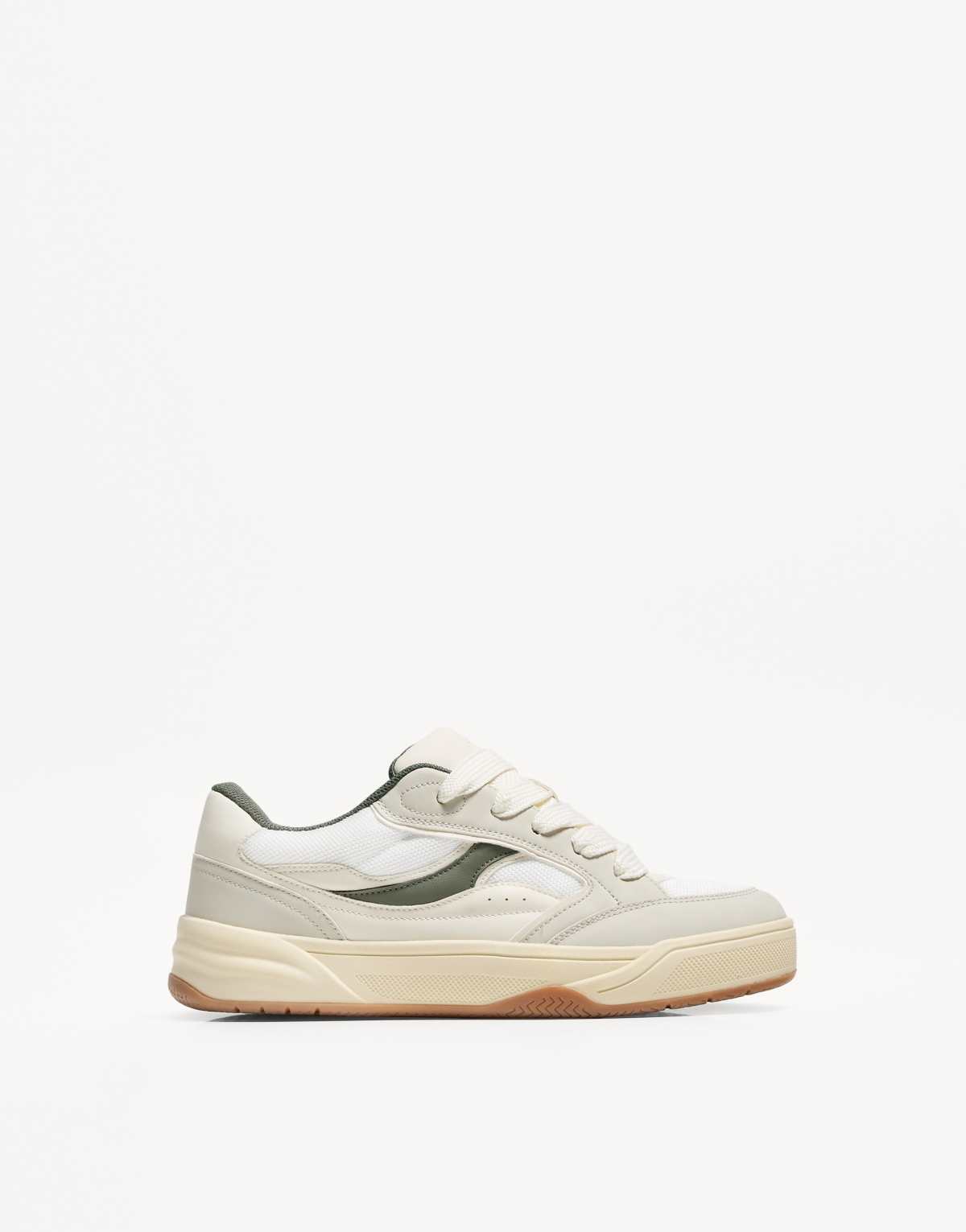 Bershka skater trainers in white