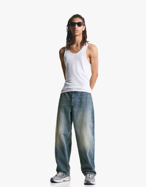 Bershka - Skaterjeans in middenblauw - view 1