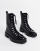 Bershka ski hook cleated sole boots in black