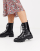 Bershka ski hook cleated sole boots in black