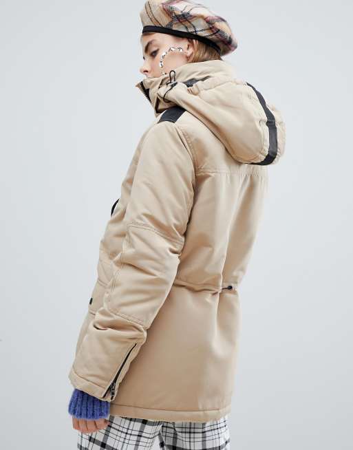 Bershka ski style parka coat ASOS