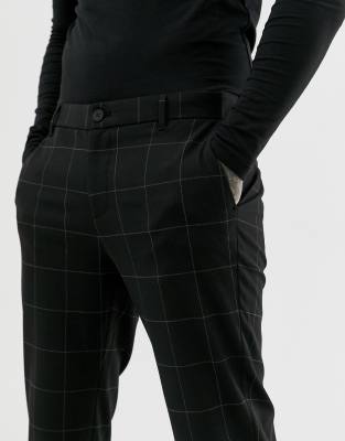 black skinny cropped trousers