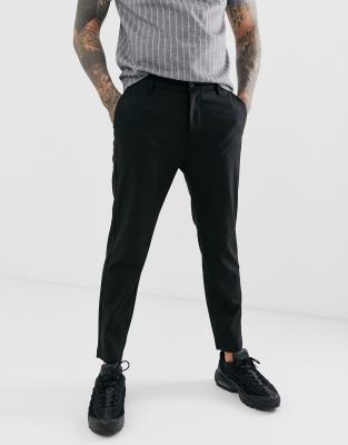 black cropped chinos