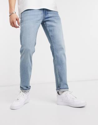 bershka slim fit jeans in light blue