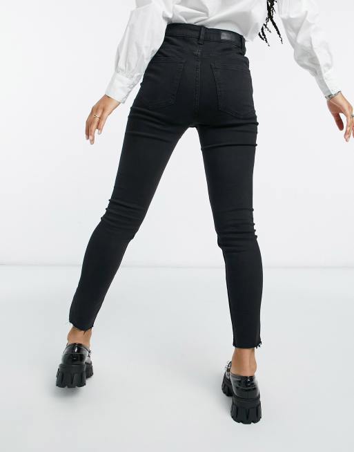 Bershka - Skinny jeans met extra hoge taille in zwart, 2 van 4