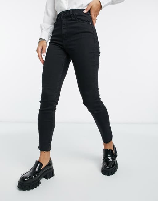 Bershka - Skinny jeans met extra hoge taille in zwart, 3 van 4