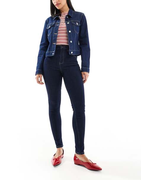 Bershka - Skinny jeans met hoge taille in authentiek donkerblauw - view 1