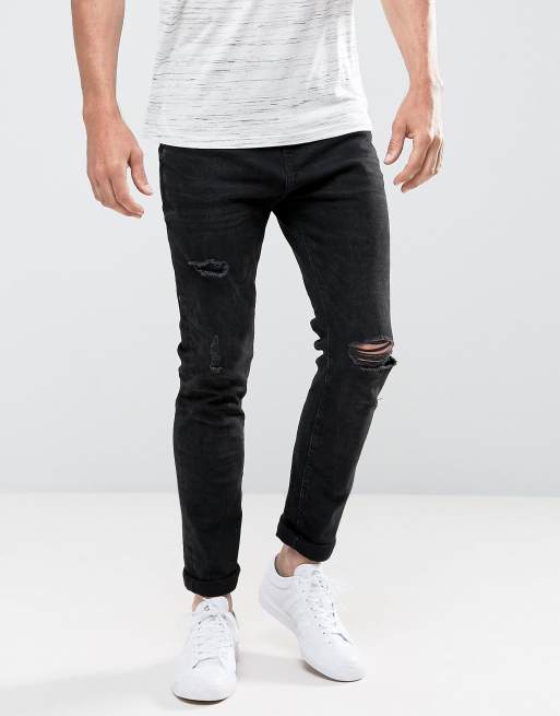 Jeans noir troué homme new arrivals