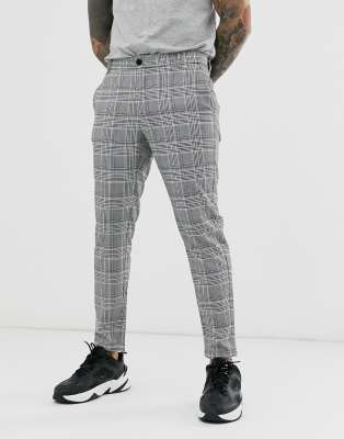 checkered pants grey