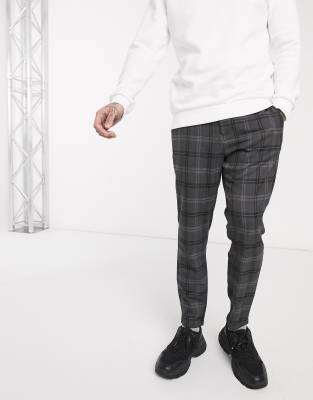 black check skinny trousers